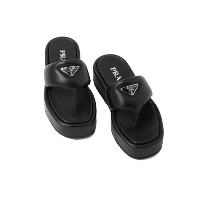 Prada Soft-Soled Leather Flip-Flops Slide Sandal (Perfect Replica) - Image 3