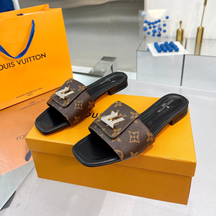 Louis Vuitton LV Comfortable Leather Flip-fFops Slide Sandal (Perfect Replica)