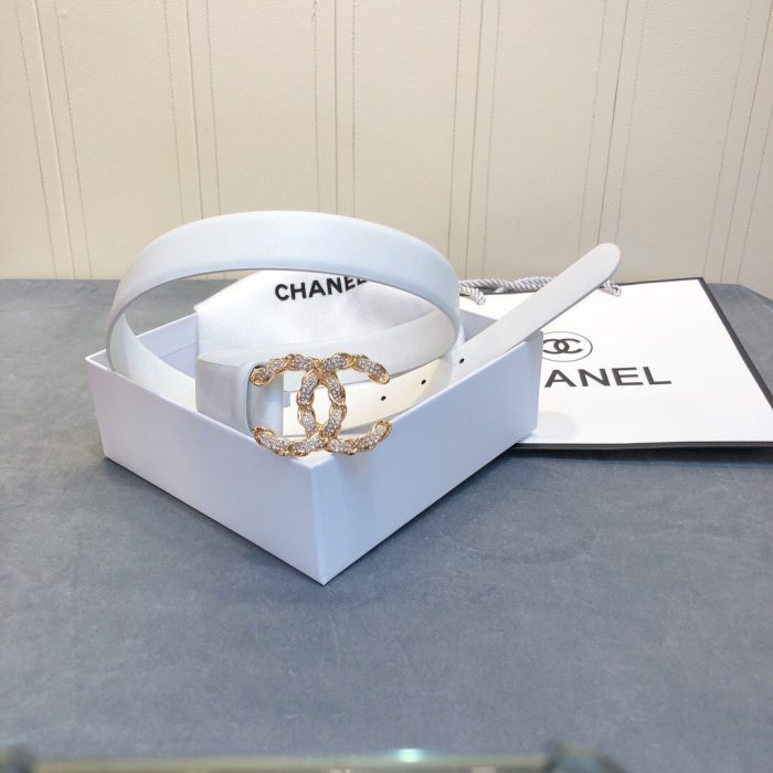 Chanel Belt With Double C Buckle White Women Belt 30MM - Image 6