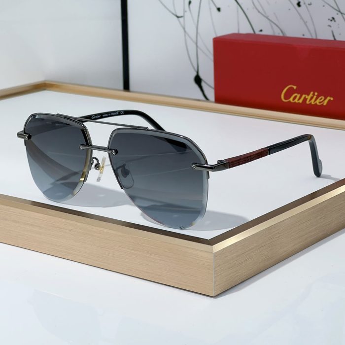 Cartier Color Matching Metal irregularity Sunglasses Top quality (Perfect Replica) - Image 2