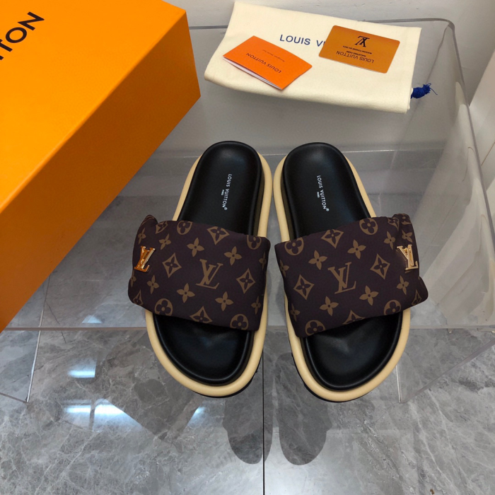 Louis Vuitton LV Pollow Nylon Velcro Slide Sandal(Perfect Replica)