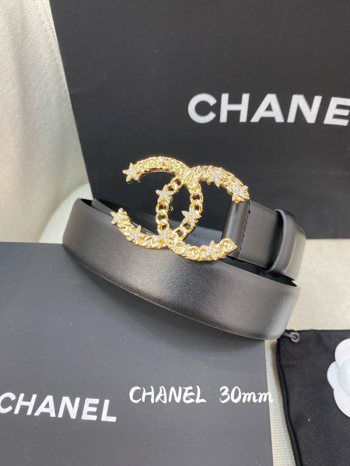 Chanel Belt With Double C Buckle Black Women Belt 30MM