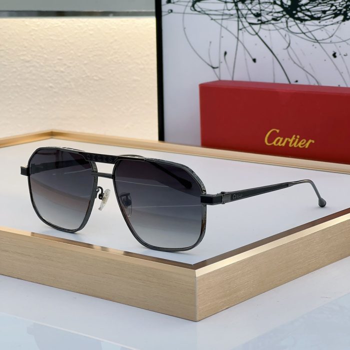 Cartier Metal Mirror Leg Logo Sunglasses Top quality (Perfect Replica) - Image 4