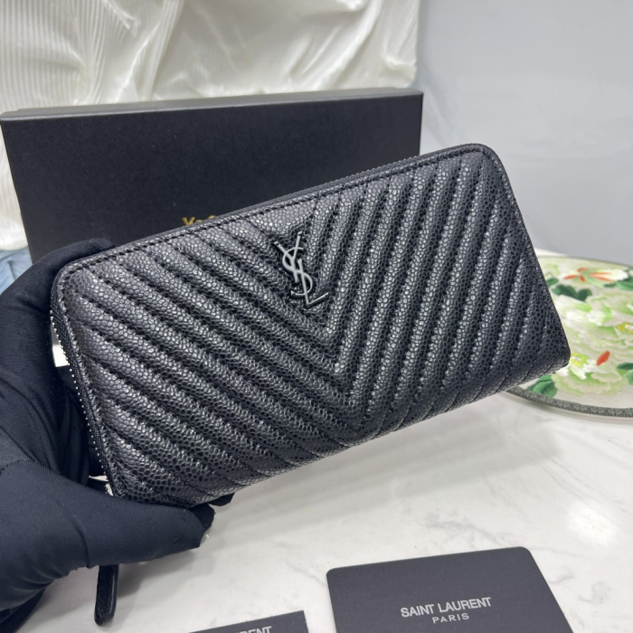 Saint Laurent YSL Caivar Zipper Long Wallet(Perfect Replica) - Image 5