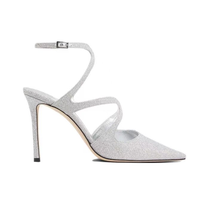 Jimmy Choo 8.5CM Slim Heel Strap Tip Slide Sandal (Perfect Replica) - Image 2