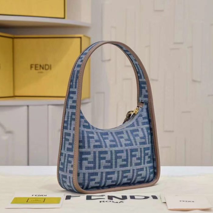 Fendi Fendessence Light blue FF denim fabric bag (Perfect Replica) - Image 3