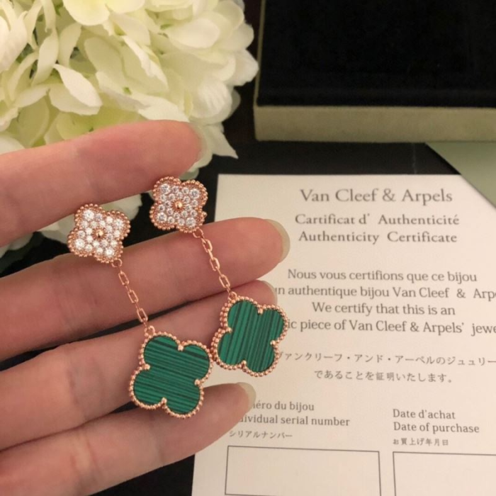 Van Cleef & Arpels Vca Four-Leaf Clover Earrings Pendant - Image 5