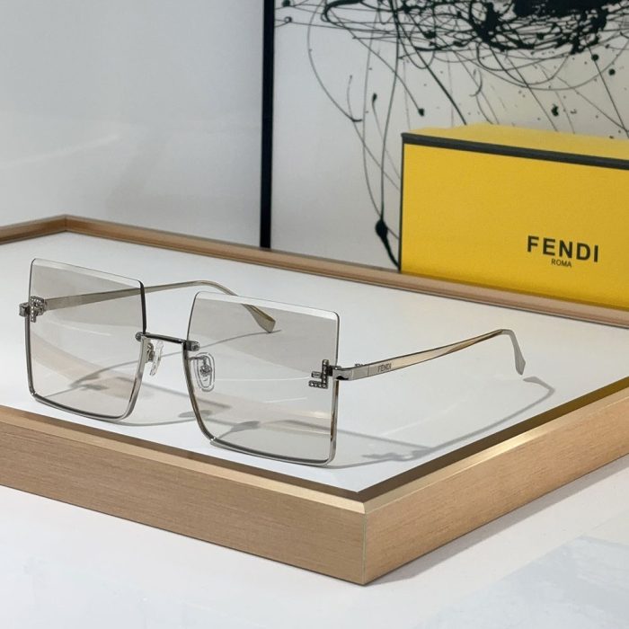 Fendi Half Frame Thin Metal Frame Sunglasses Top quality (Perfect Replica) - Image 3