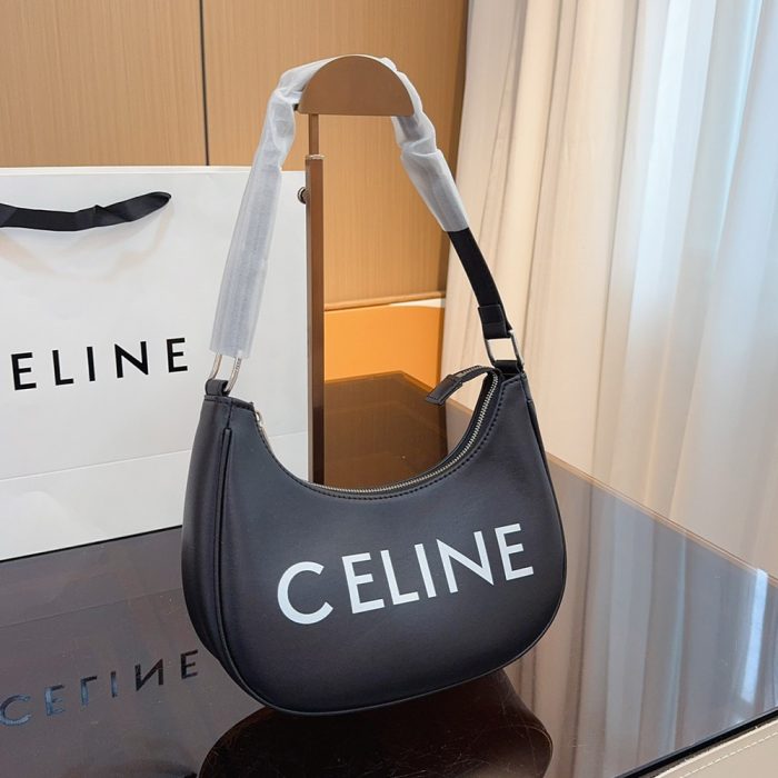 Celine Triomphe Half Moon Leather Handbag Shoulder Bag (Perfect Replica) - Image 5