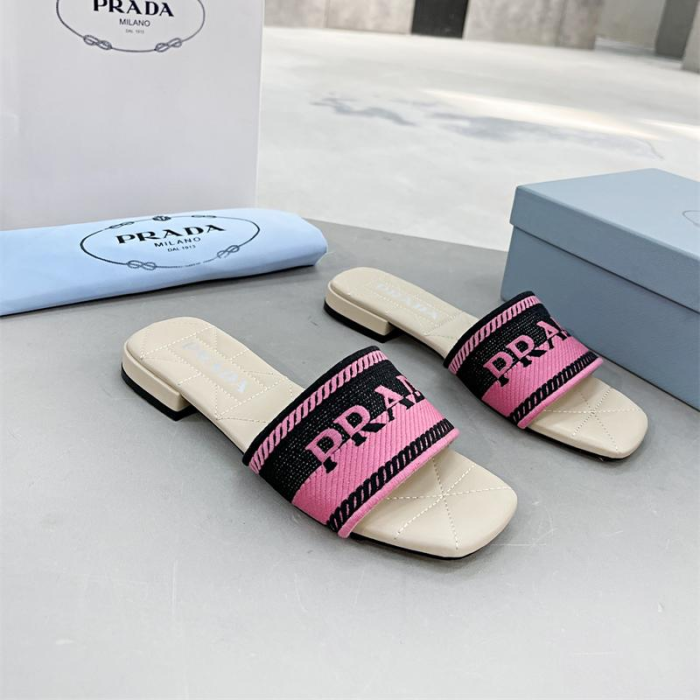 Prada Logo EmbroideryFashion Sandals Slide Sandal (Perfect Replica) - Image 6