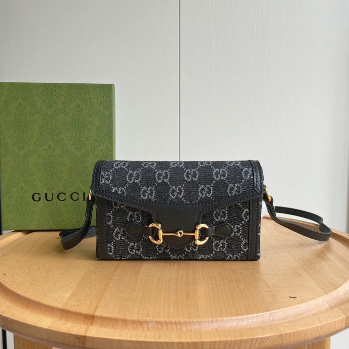 Gucci Horsebit 1955 Canva&Leather Shoulder Bag(Perfect Replica) - Image 6