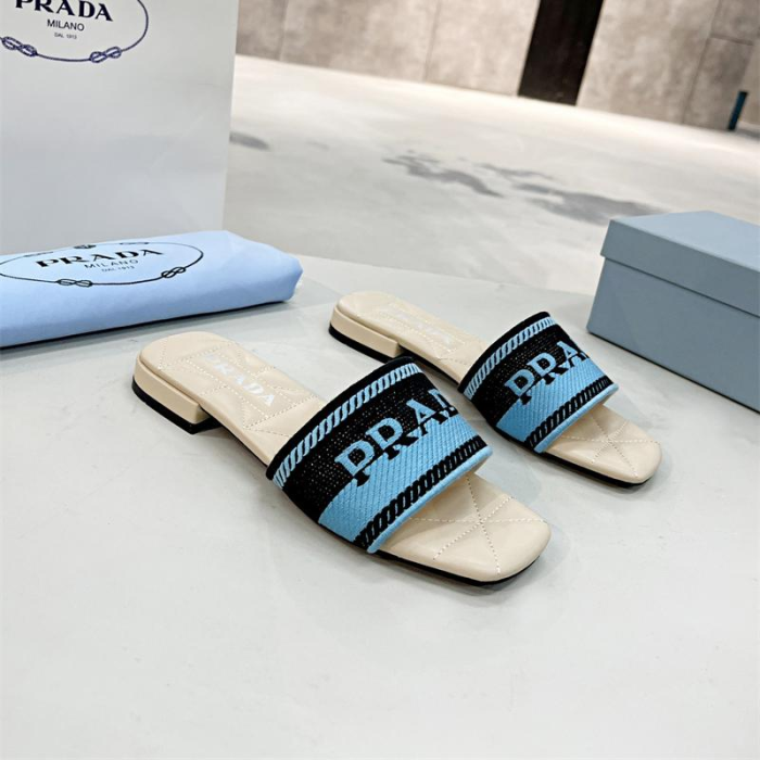 Prada Logo EmbroideryFashion Sandals Slide Sandal (Perfect Replica) - Image 4