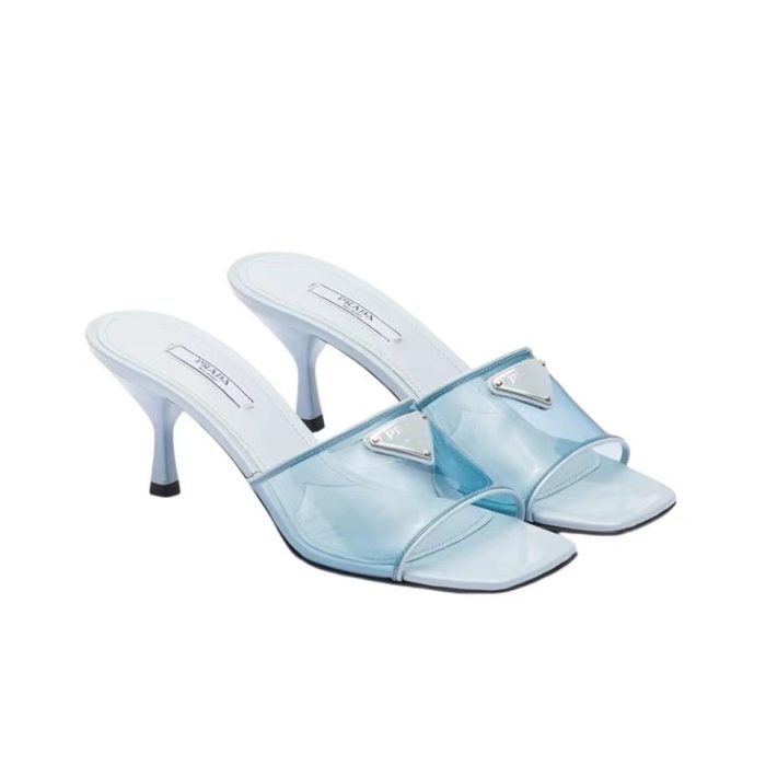 Prada Leather Heel Sandals Slide Sandal (Perfect Replica) - Image 2