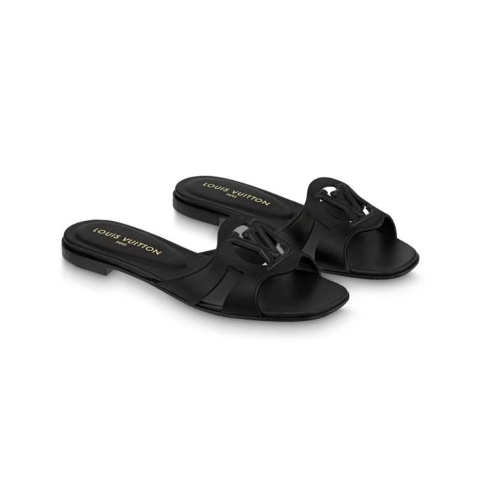 Louis Vuitton LV Lsola Leather Flat Aandals Slide Sandal (Perfect Replica) - Image 2