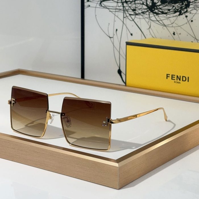 Fendi Half Frame Thin Metal Frame Sunglasses Top quality (Perfect Replica) - Image 6