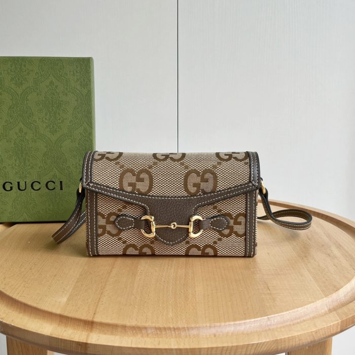 Gucci Horsebit 1955 Canva&Leather Shoulder Bag(Perfect Replica) - Image 7