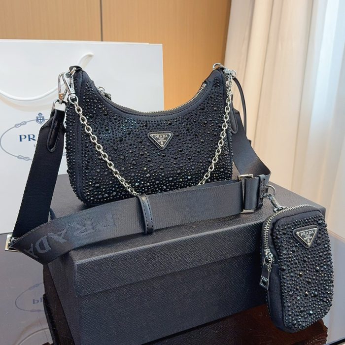 Prada Re-Edition Crystal Shoulder Messenger Bag (Perfect Replica)