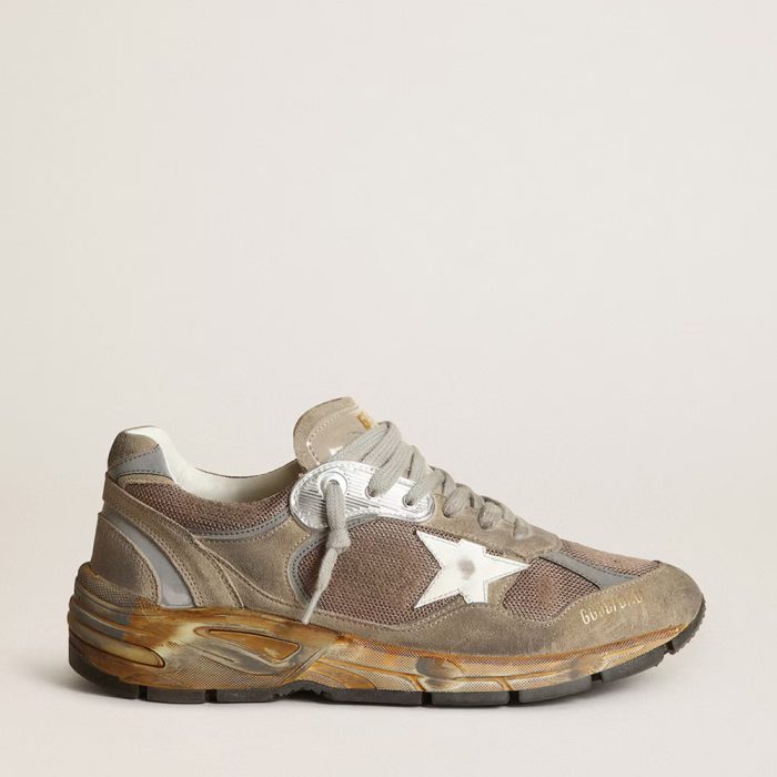 Gloden Goose Dad-Star Shoes in Dove Gray Mesh and Suede (Perfect Replica) - Image 3