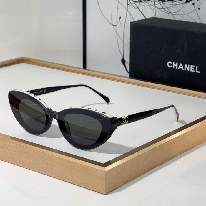 Chanel Mirror leg Logo Cat-eye Sunglasses Top quality (Perfect Replica) - Image 4