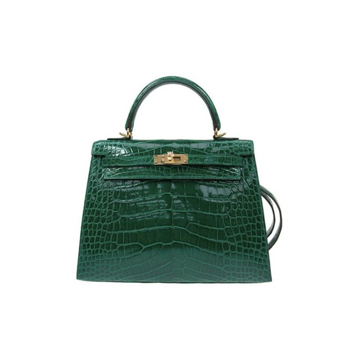 Hermes Kelly Gold Buckle Bag-Crocodile(Perfect Replica)