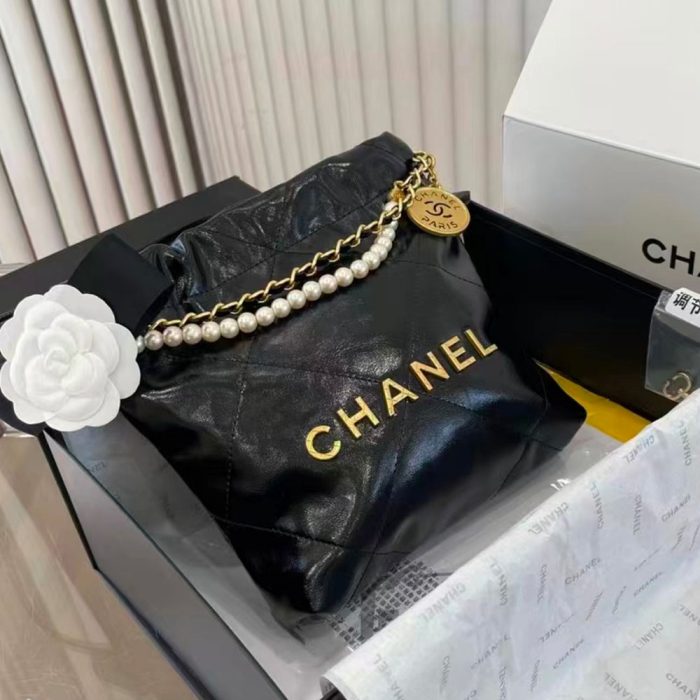 CHANEL Mini 23S Shiny Calfskin with Pearl Handbag AS3980(Perfect Replica)