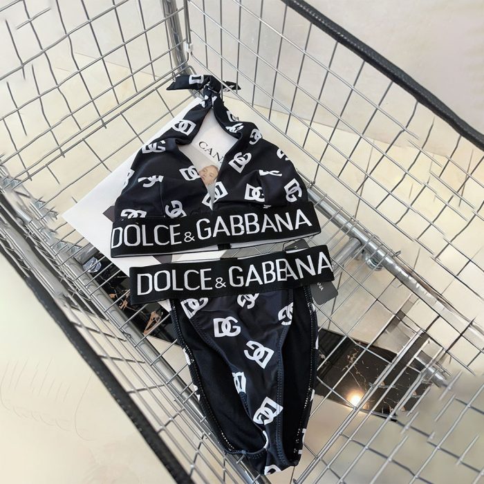 DOLCE & GABBAN DG Buckle Style Split Swimsuit Swimwear(Perfect Replica)