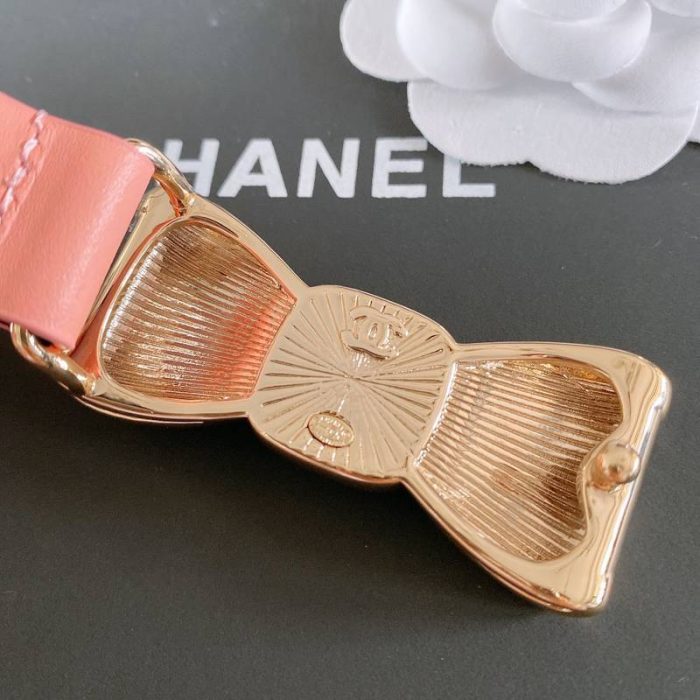 Chanel Belt With Ribbon Buckle Pink Women Belt 30MM - Image 2