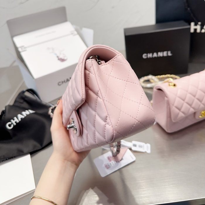 Chanel Classic Pink Flag Bag Small 20cm- (Perfect Replica) - Image 4