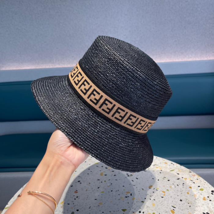 Fendi Straw Flat Top Hat Sunhat (Perfect Replica) - Image 4