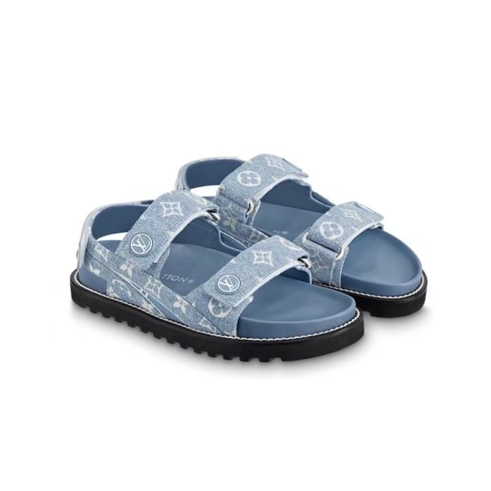 Louis Vuitton LV Paseo Fabric Velcro Slide Sandal (Perfect Replica) - Image 2