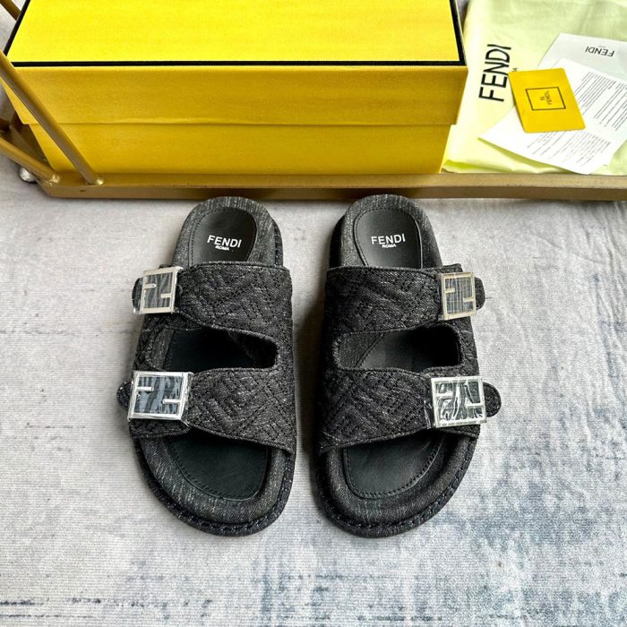 Fendi Fabric One Word Comfortable Slippers Shoes Sandal (Perfect Replica) - Image 4