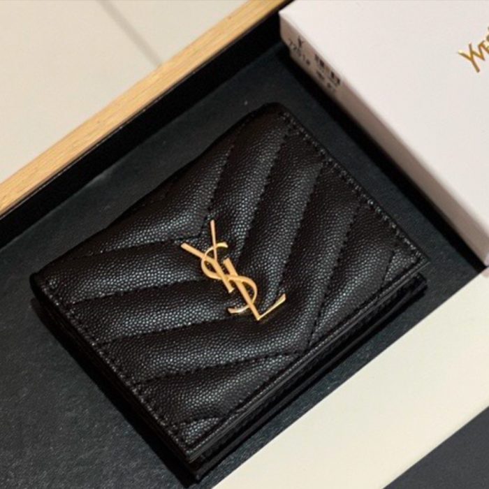 Saint Laurent YSL Monogram Caviar Leather Wallet (Perfect Replica)