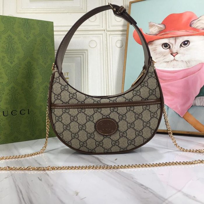 Gucci Marmnt Half Moon Shoulder Bag(Perfect Replica) - Image 7