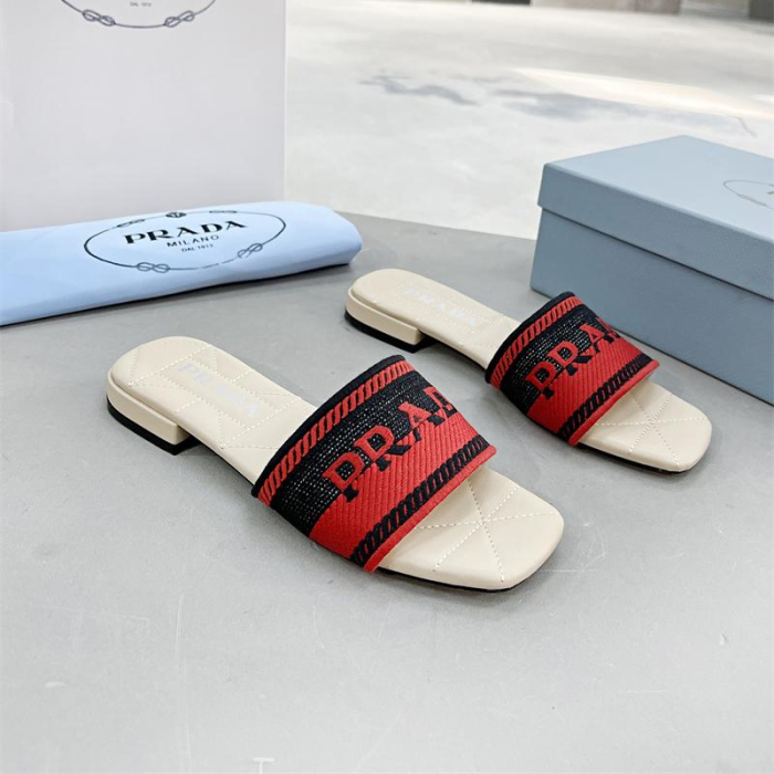 Prada Logo EmbroideryFashion Sandals Slide Sandal (Perfect Replica) - Image 8