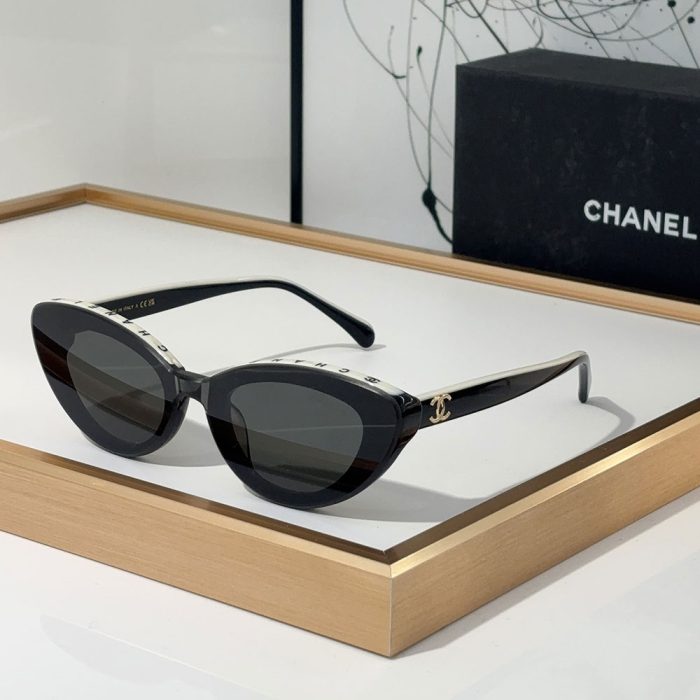 Chanel Mirror leg Logo Cat-eye Sunglasses Top quality (Perfect Replica) - Image 5