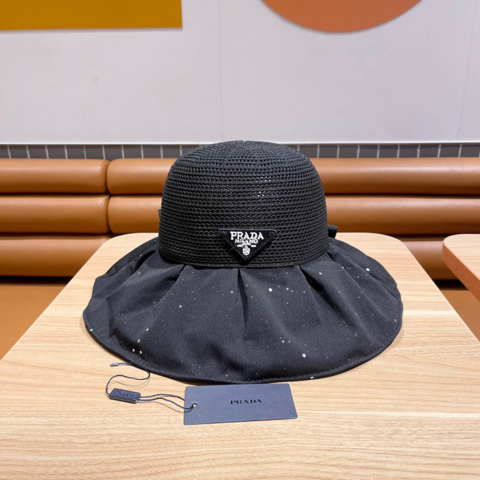 Prada Fisherman's Hat With Mesh Bow Sunhat (Perfect Replica)