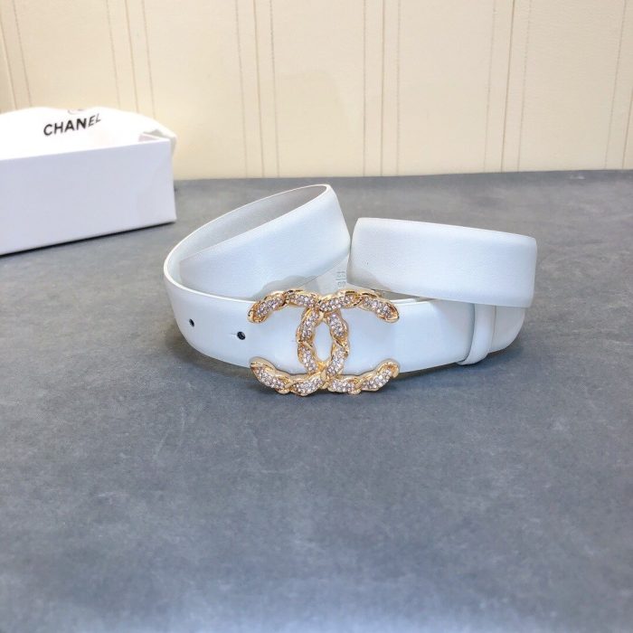 Chanel Belt With Double C Buckle White Women Belt 30MM - Image 2