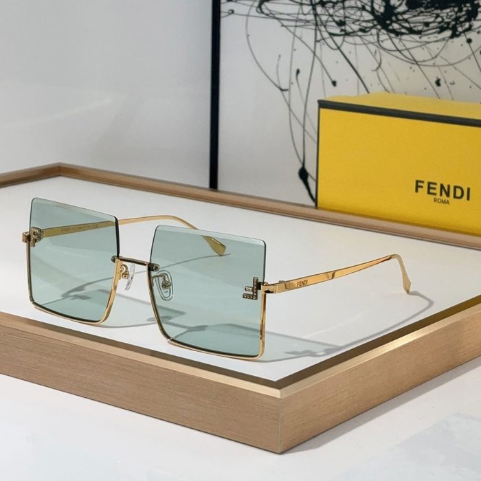 Fendi Half Frame Thin Metal Frame Sunglasses Top quality (Perfect Replica) - Image 4