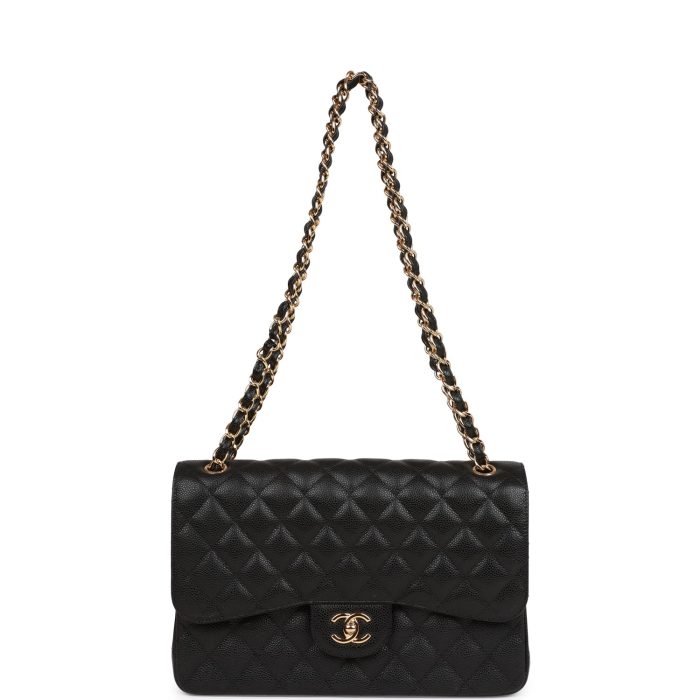 CHANEL Caviar Quilted Jumbo Double Flap Black 30CM(Perfect Replica) - Image 8