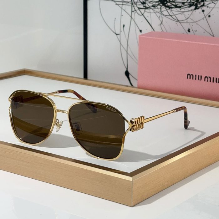 MIU MIU Slim Metal Logo Mirror Legs Sunglasses Top quality (Perfect Replica)