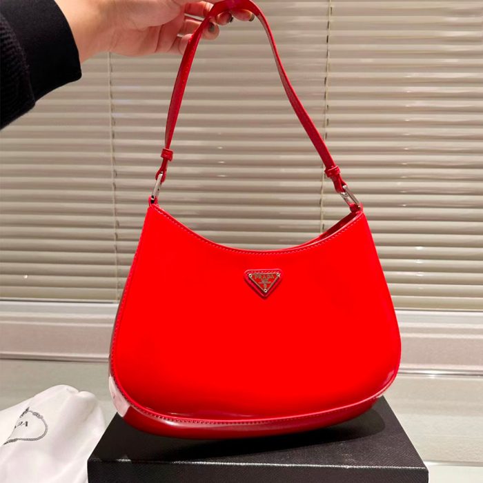 Prada Cleo Bright Leather Handbag - Image 6