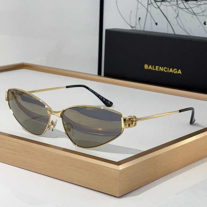 Balenciaga Metal Thin Mirror leg Strap Logo sunglasses Top quality (Perfect Replica)