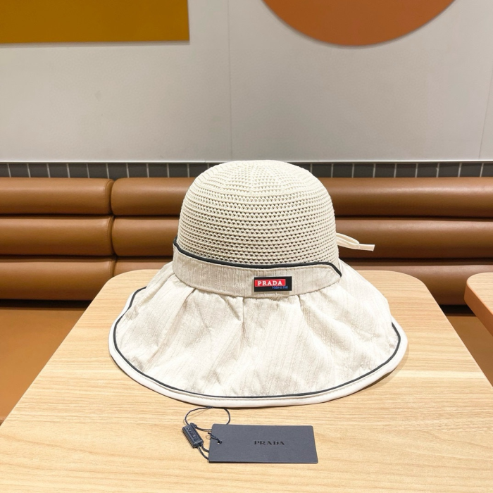 Prada Stylish Bow Fisherman Hat Sunhat (Perfect Replica) - Image 2