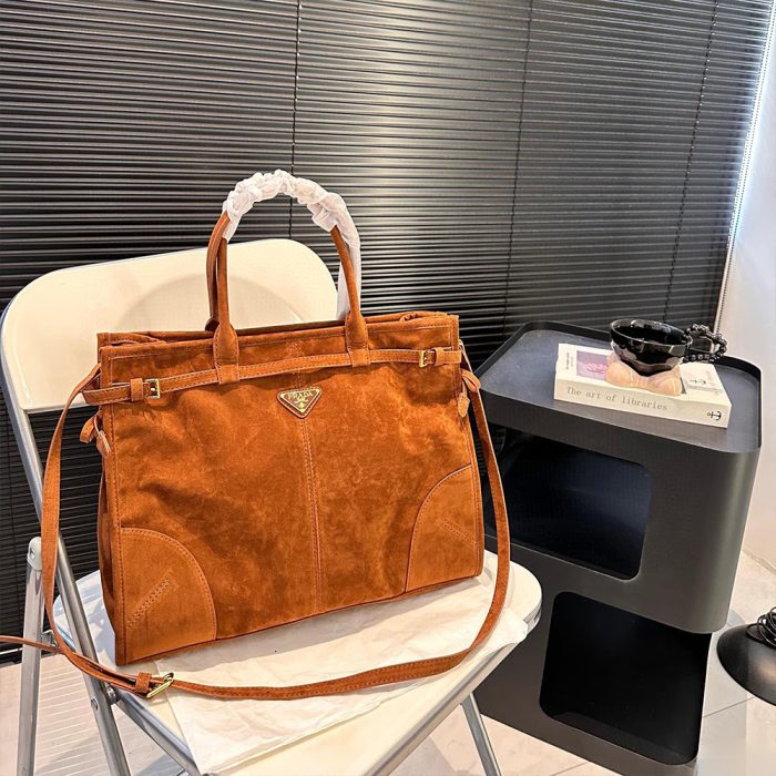 Prada Large suede handbag (Replica)