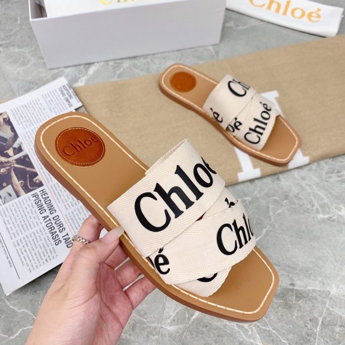 Chloe Woody Flat Mule Slide Sandals (Perfect Replica)