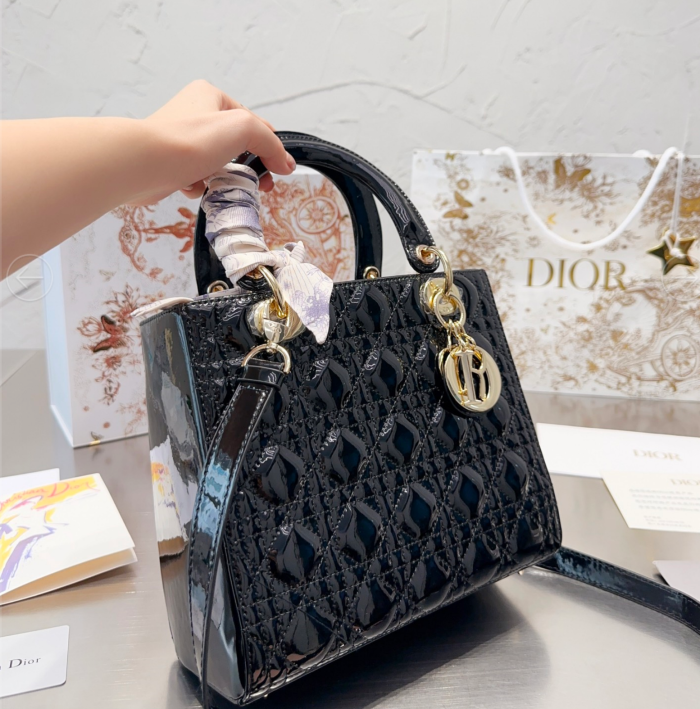 Dior Medium Lady Bag - Lacquered Calfskin (Perfect Replica)