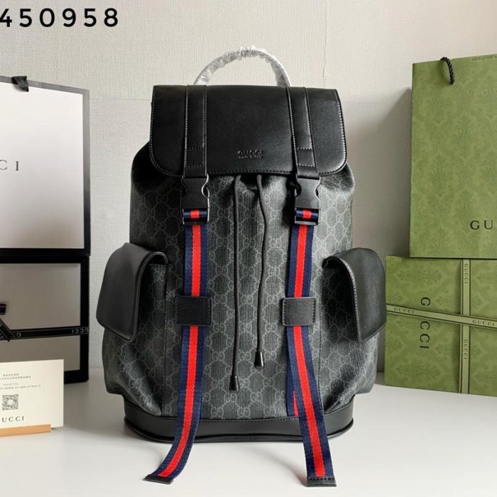 Gucci Striped Webbing Backpack (Perfect Replica)