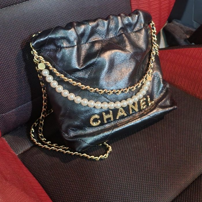 CHANEL Mini 23S Shiny Calfskin with Pearl Handbag AS3980(Perfect Replica) - Image 8