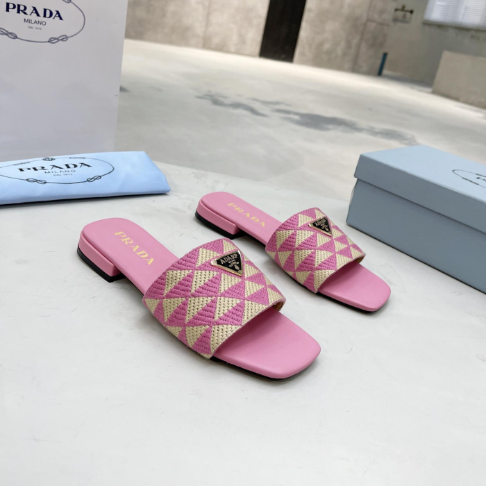 Prada Fabric Flat Bottom Slide Sandal (Perfect Replica) - Image 9