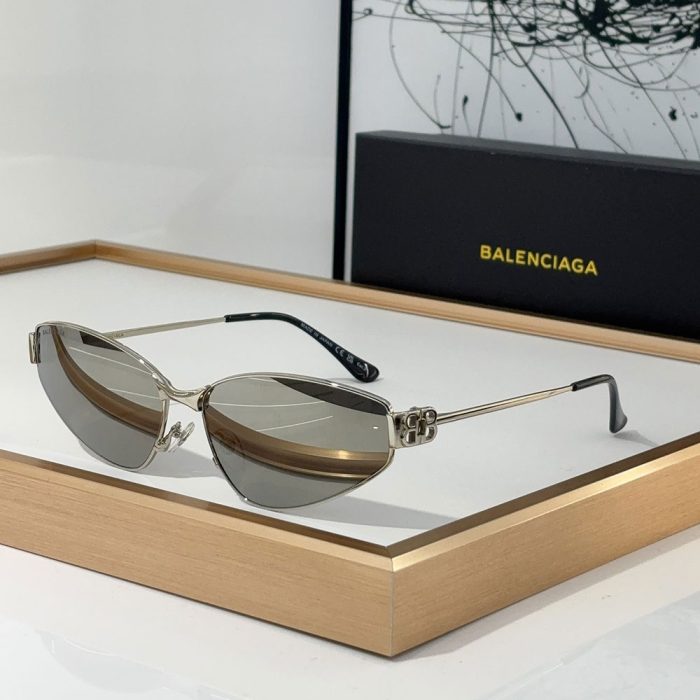 Balenciaga Metal Thin Mirror leg Strap Logo sunglasses Top quality (Perfect Replica) - Image 2